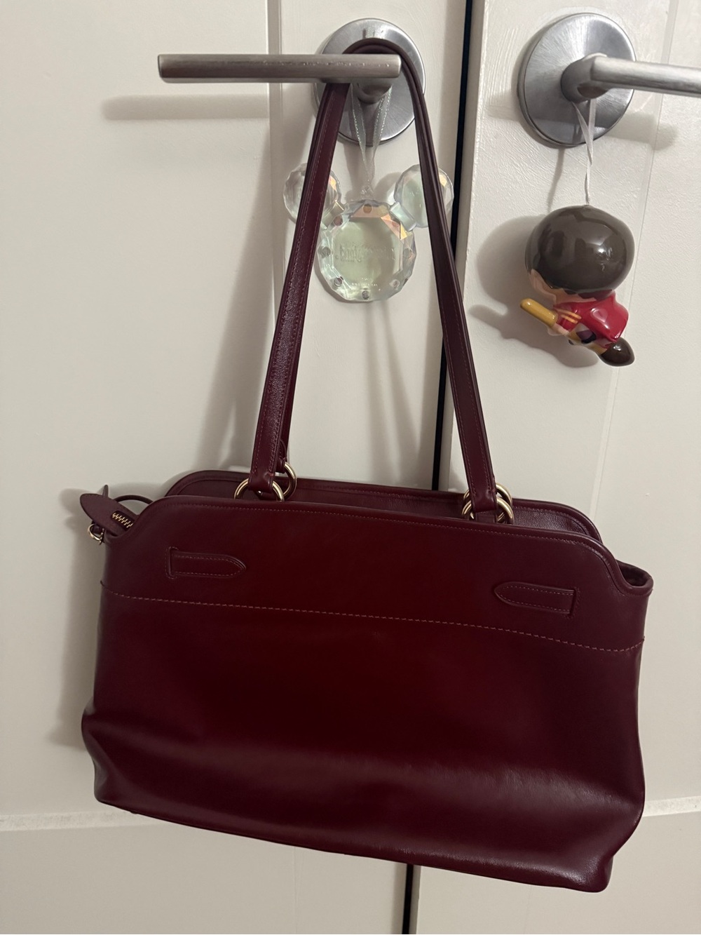 Coach Easton Tote CCZ07 Dark Wine Burgundy Leather Gold Hardware - Picture 2 of 4